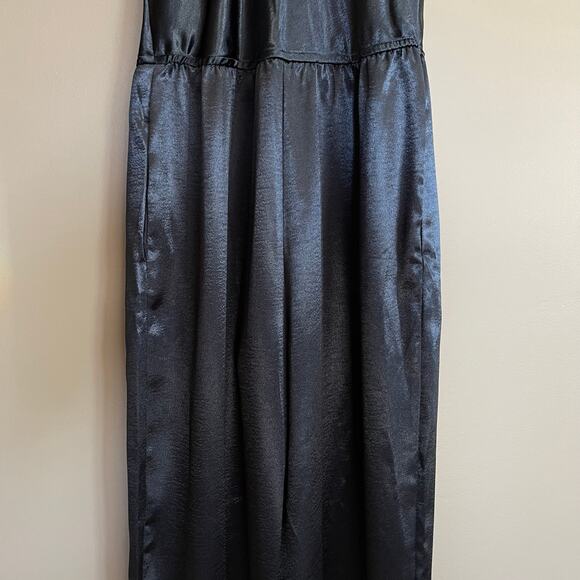 NWT Samsoe & Samsoe Fredericka Jumpsuit Navy Blue Satin Size Medium Cowl Neck - Picture 14 of 16